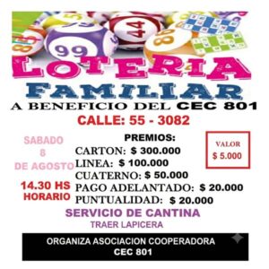 loteria familiar cec 801 julio 2026